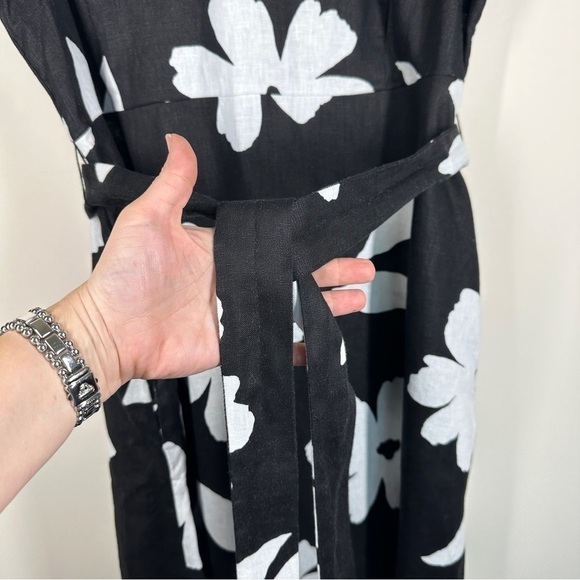 NWOT Hobbs London Regina Linen Midi Dress US 14 - Picture 5 of 11